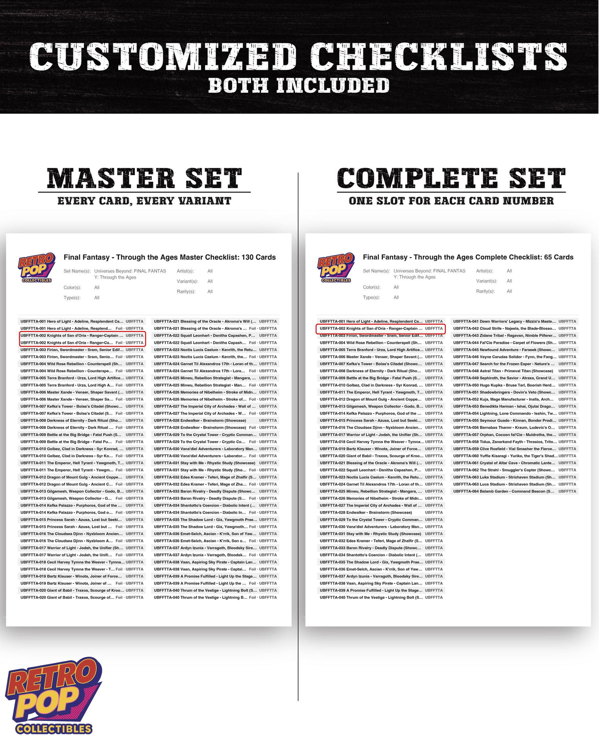 Final Fantasy Through the Ages Magic The Gathering binder placeholders printable PDF - image 6