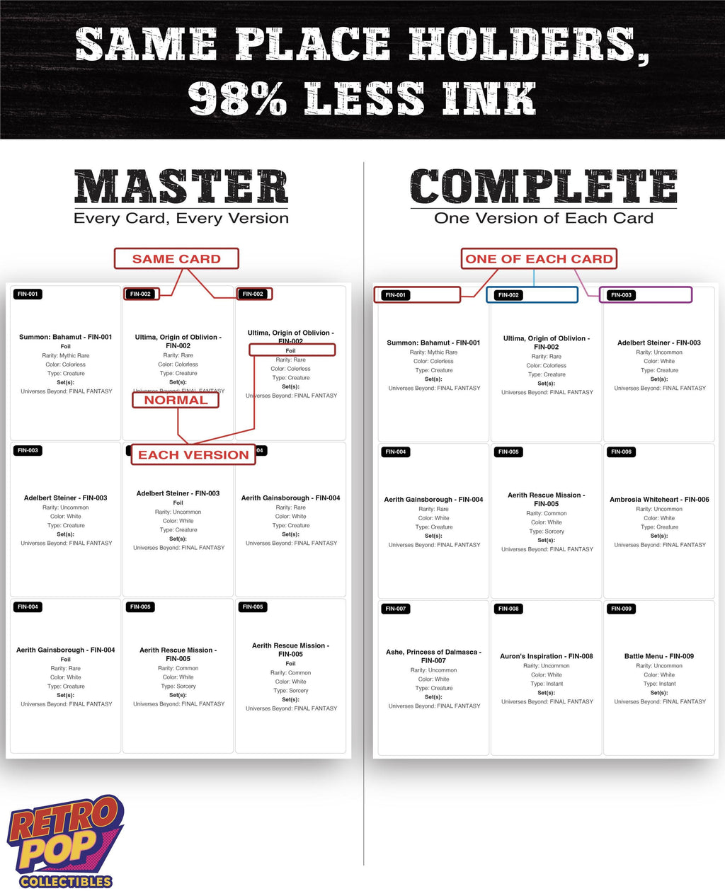 Final Fantasy Magic The Gathering binder placeholders printable PDF - image 5