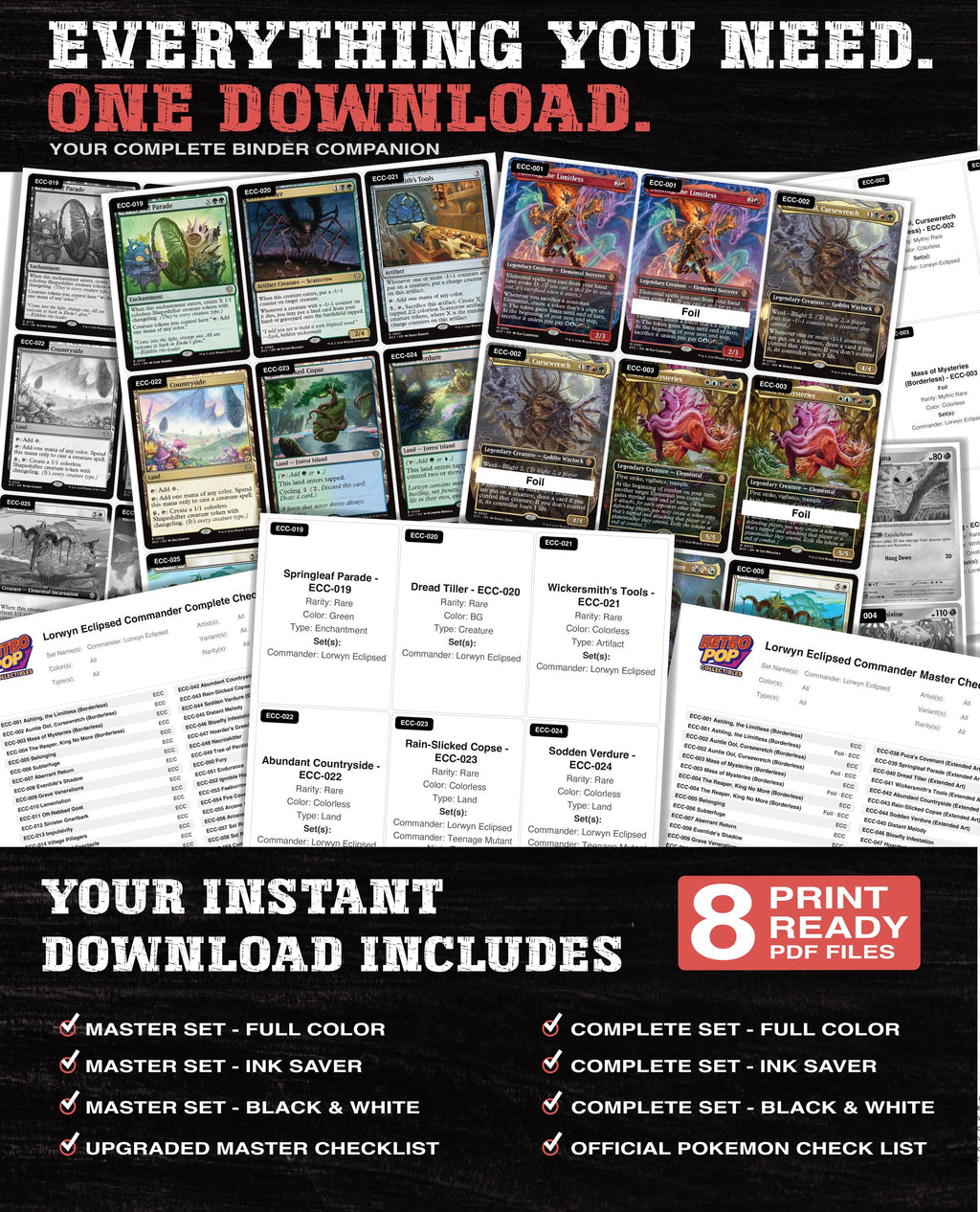 Lorwyn Eclipsed Commander Magic The Gathering binder placeholders printable PDF - image 3