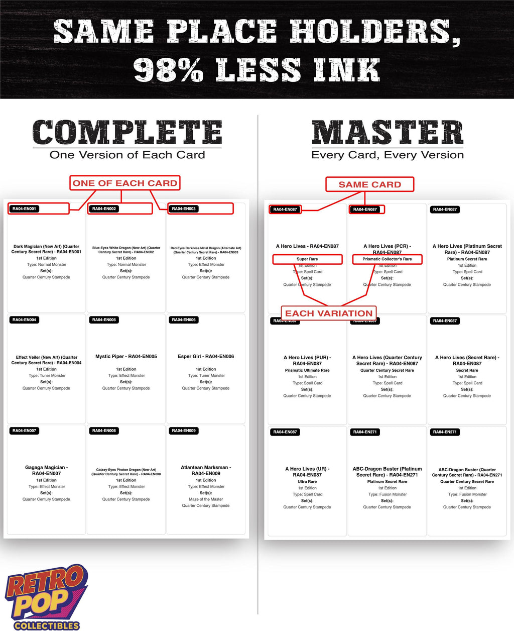 Quarter Century Stampede Yu-Gi-Oh binder placeholders printable PDF - image 5