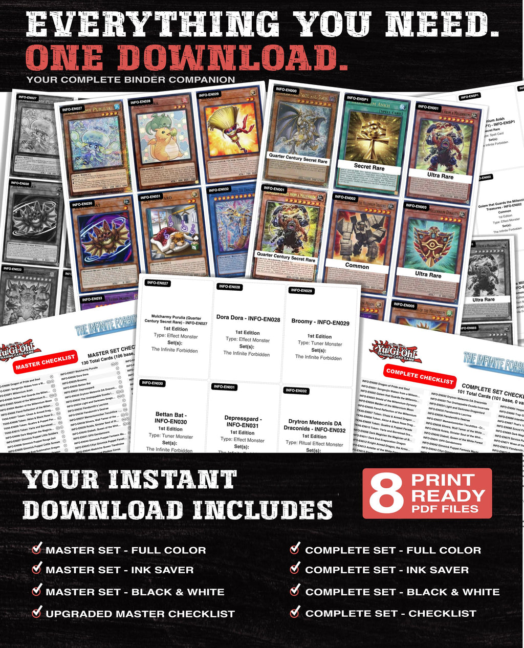 The Infinite Forbidden Yu-Gi-Oh binder placeholders printable PDF - image 2