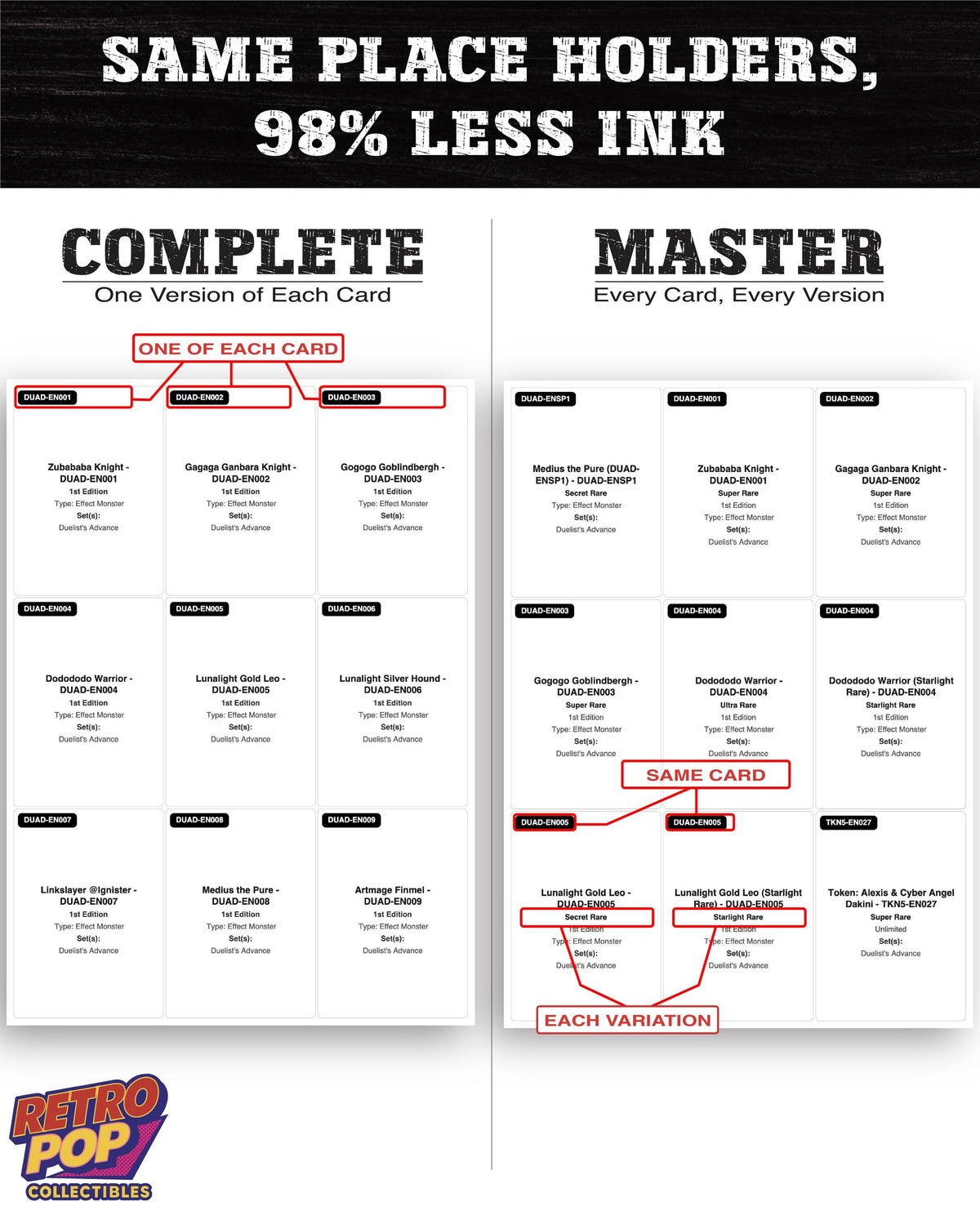 Duelist's Advance Yu-Gi-Oh binder placeholders printable PDF - image 5