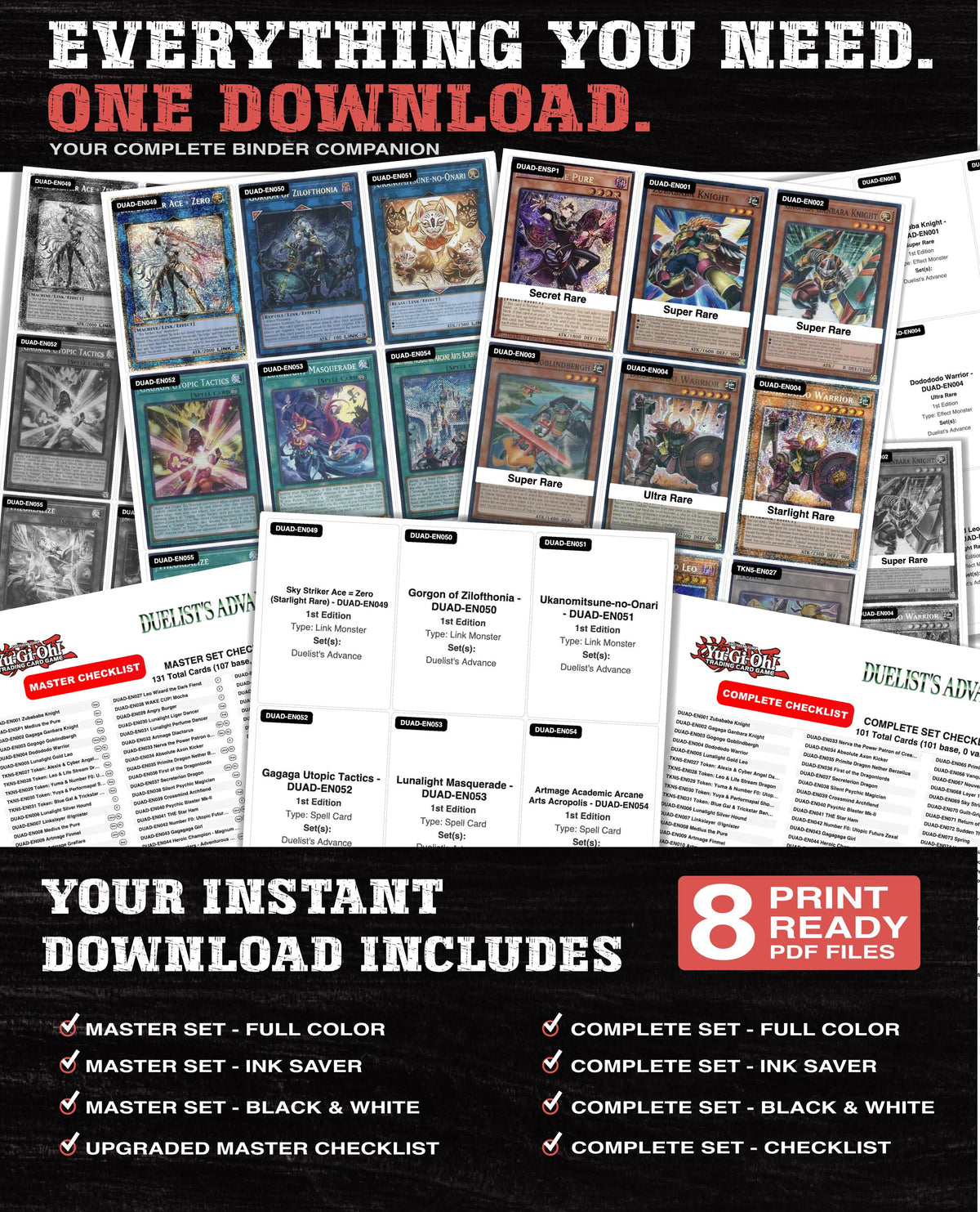 Duelist's Advance Yu-Gi-Oh binder placeholders printable PDF - image 2