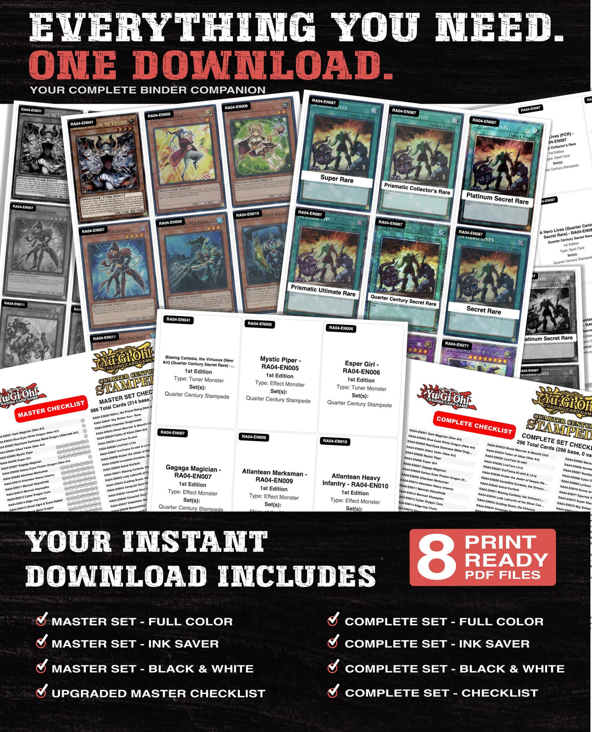 Quarter Century Stampede Yu-Gi-Oh binder placeholders printable PDF - image 2
