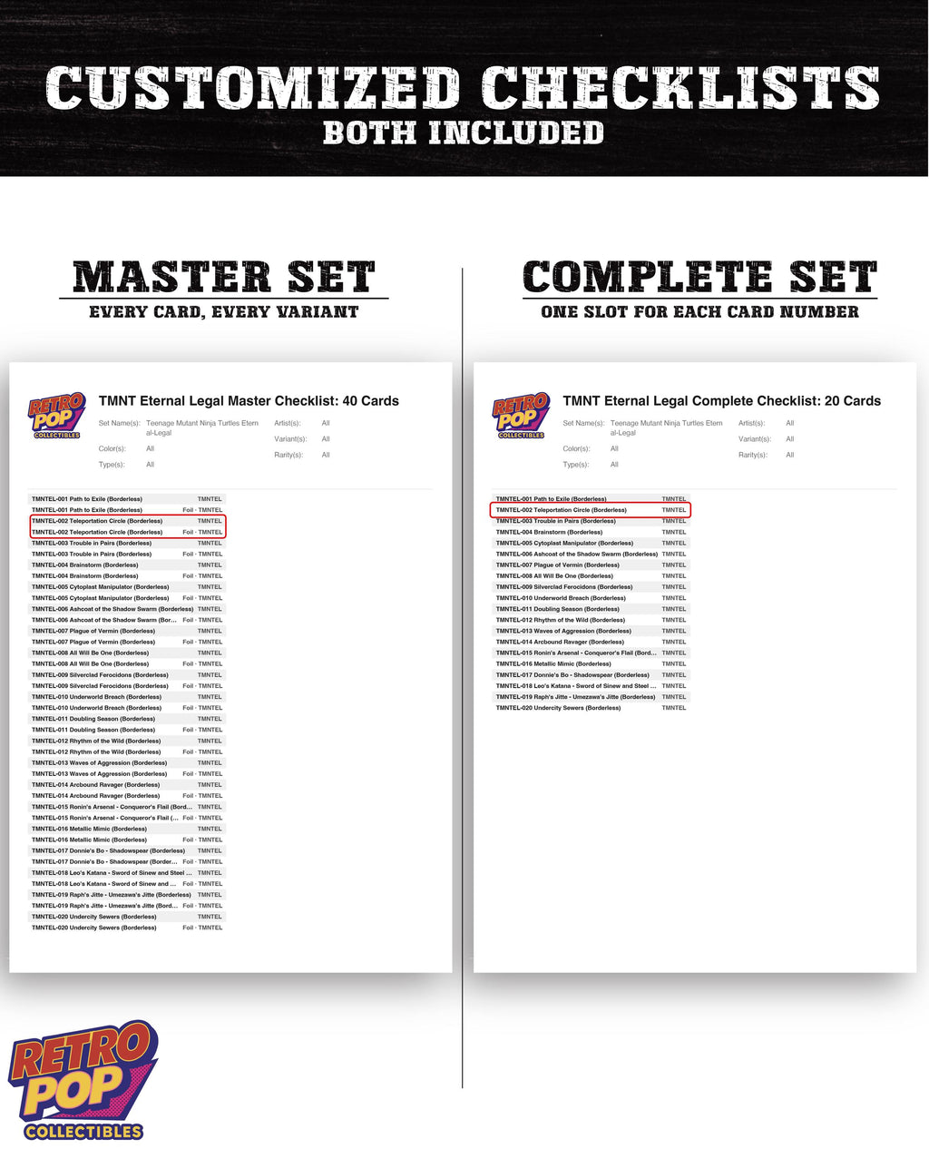 TMNT Eternal-Legal Magic The Gathering binder placeholders printable PDF - image 6