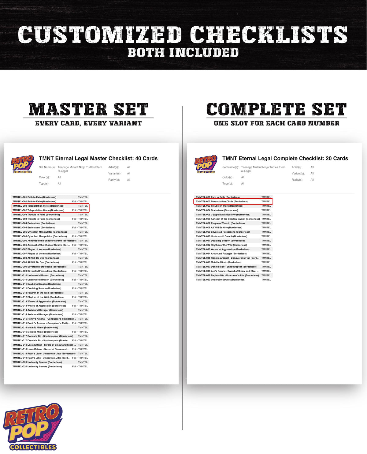 TMNT Eternal-Legal Magic The Gathering binder placeholders printable PDF - image 6