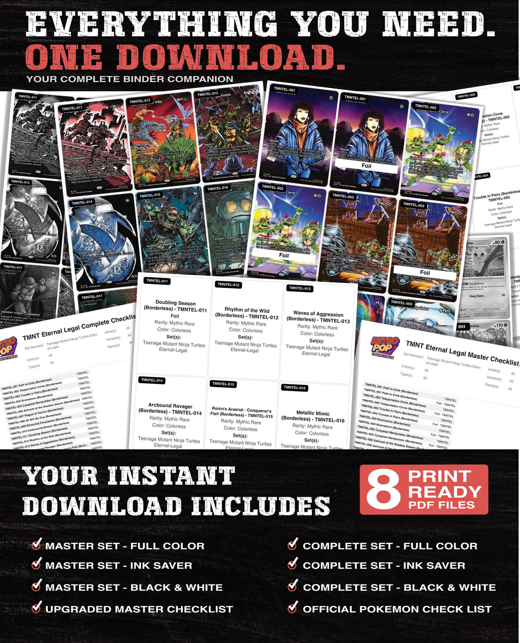 TMNT Eternal-Legal Magic The Gathering binder placeholders printable PDF - image 2