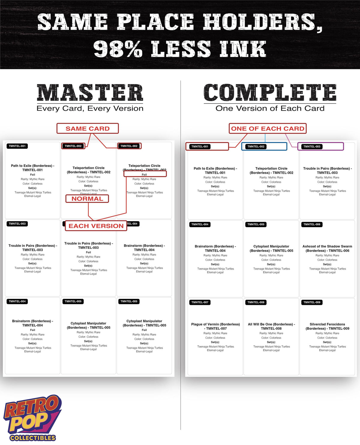 TMNT Eternal-Legal Magic The Gathering binder placeholders printable PDF - image 5