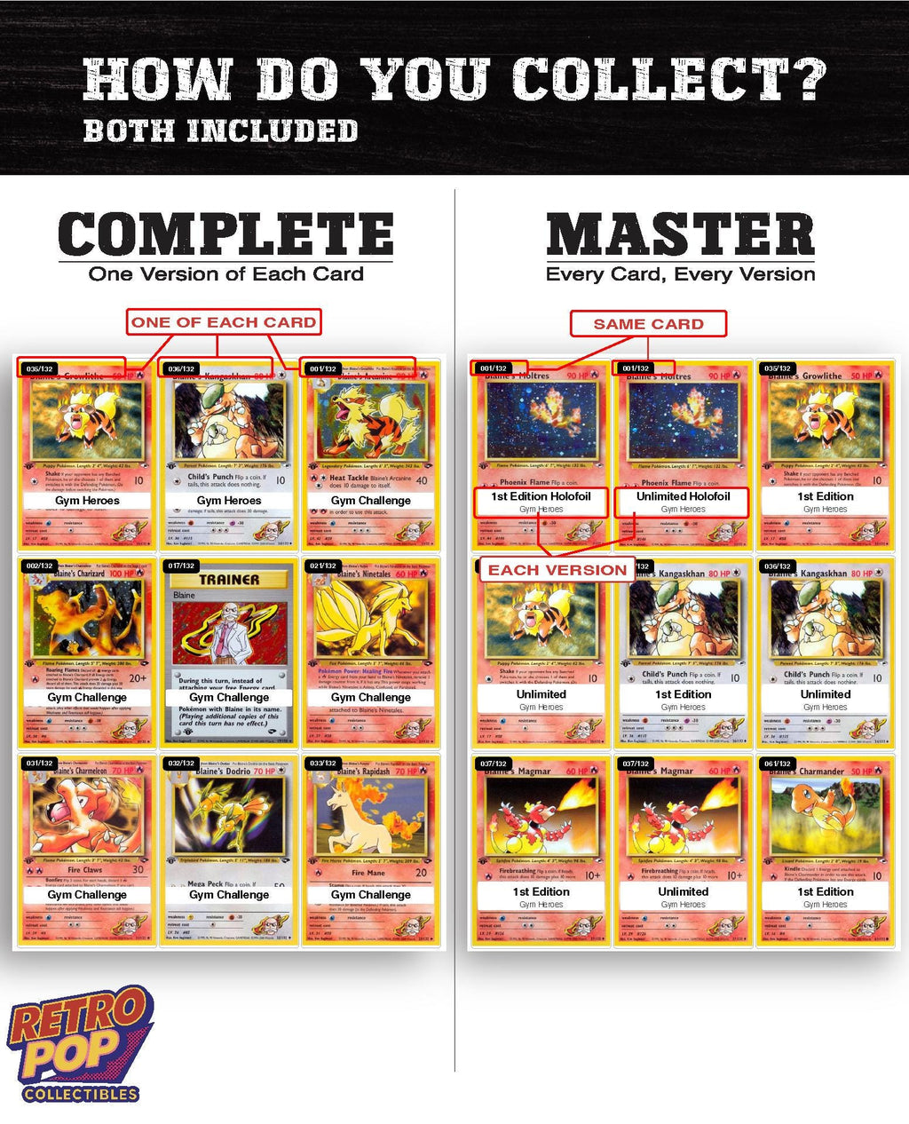 Every Blaine Pokemon card ever made - gym leader master set binder placeholders - image 5