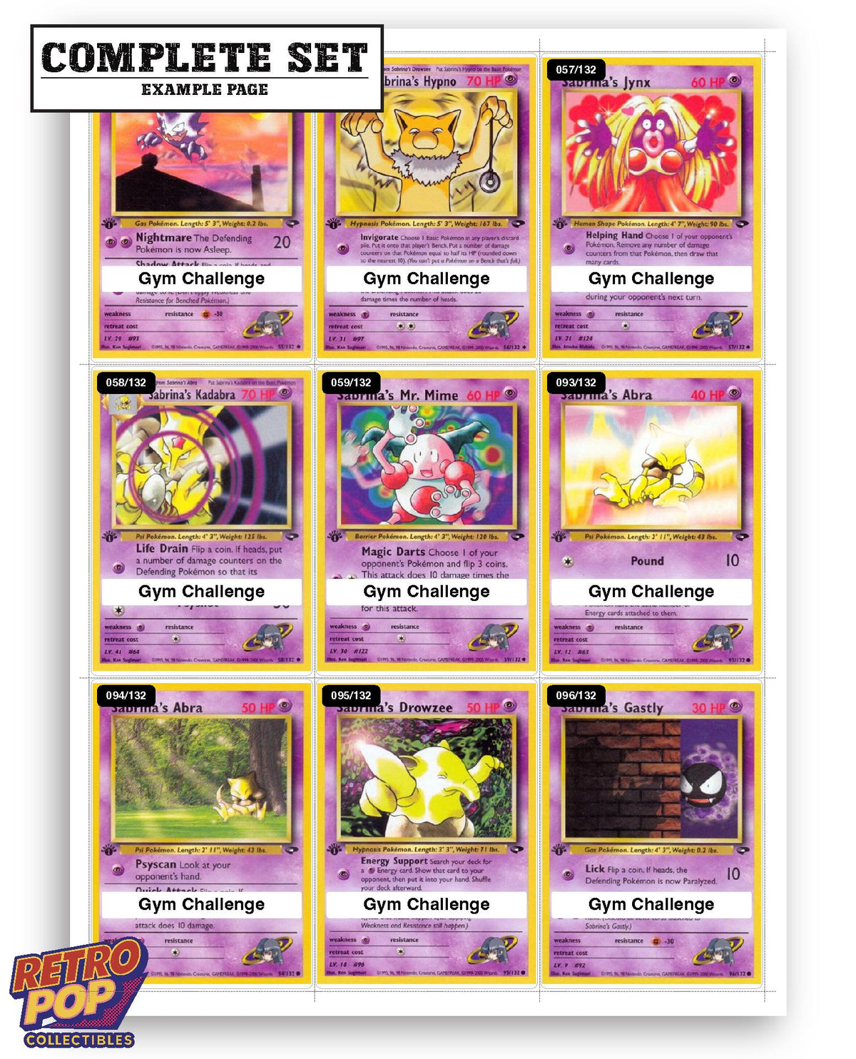 Every Sabrina Pokemon card ever made - gym leader master set binder placeholders - image 10