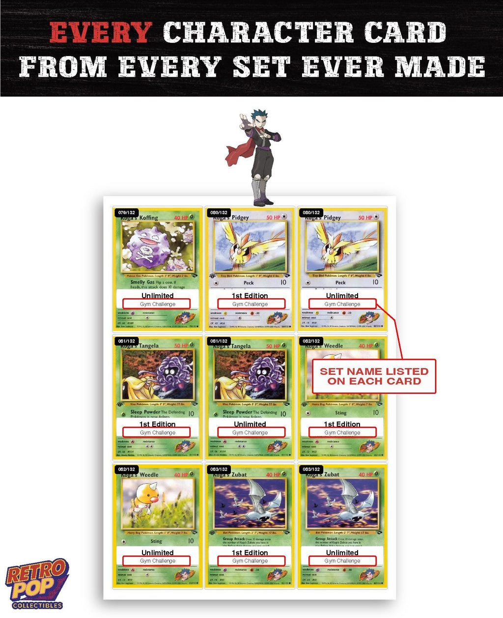 Every Koga Pokemon card ever made - gym leader master set binder placeholders - image 2