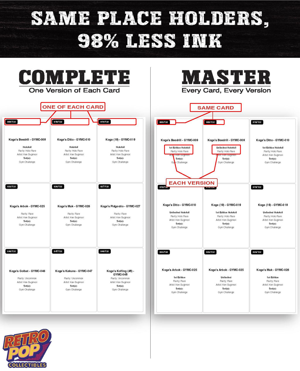 Every Koga Pokemon card ever made - gym leader master set binder placeholders - image 6
