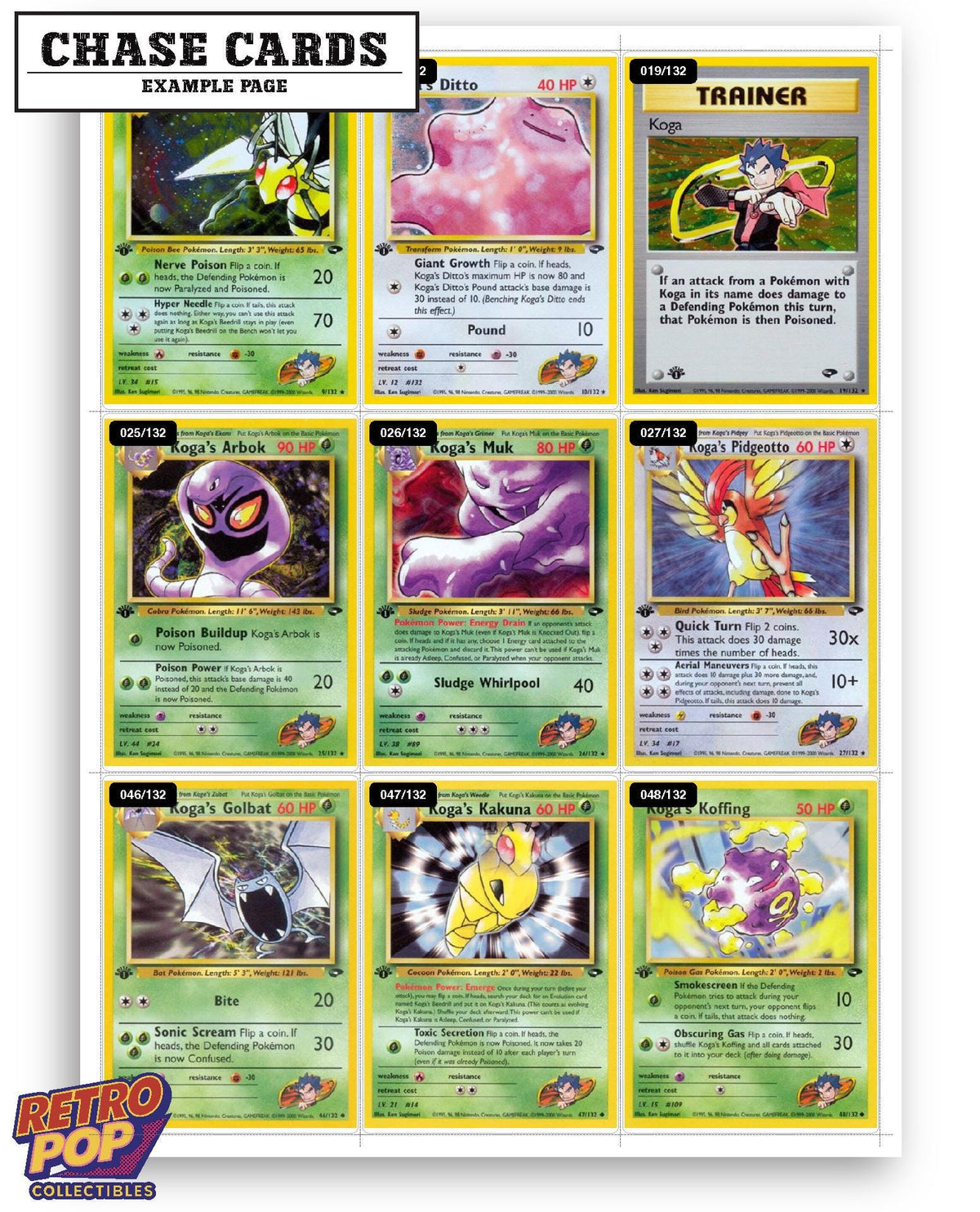 Every Koga Pokemon card ever made - gym leader master set binder placeholders - image 8