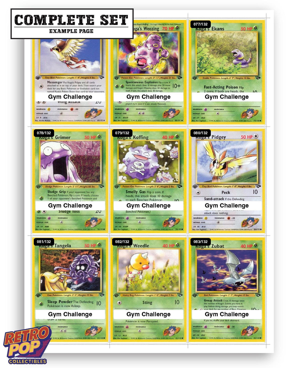 Every Koga Pokemon card ever made - gym leader master set binder placeholders - image 10