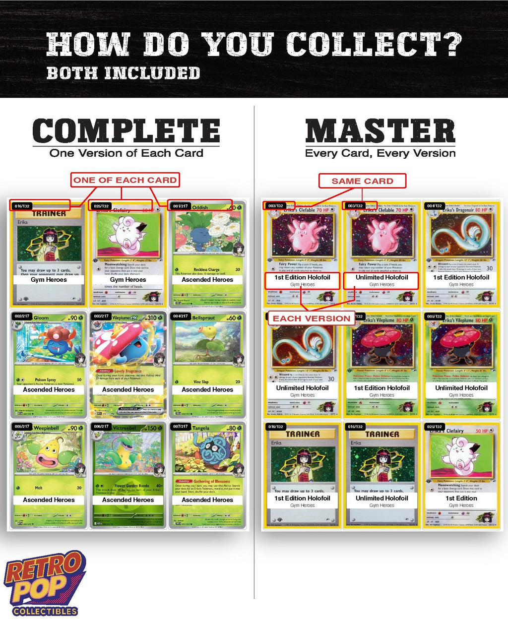 Every Erika Pokemon card ever made - gym leader master set binder placeholders - image 5