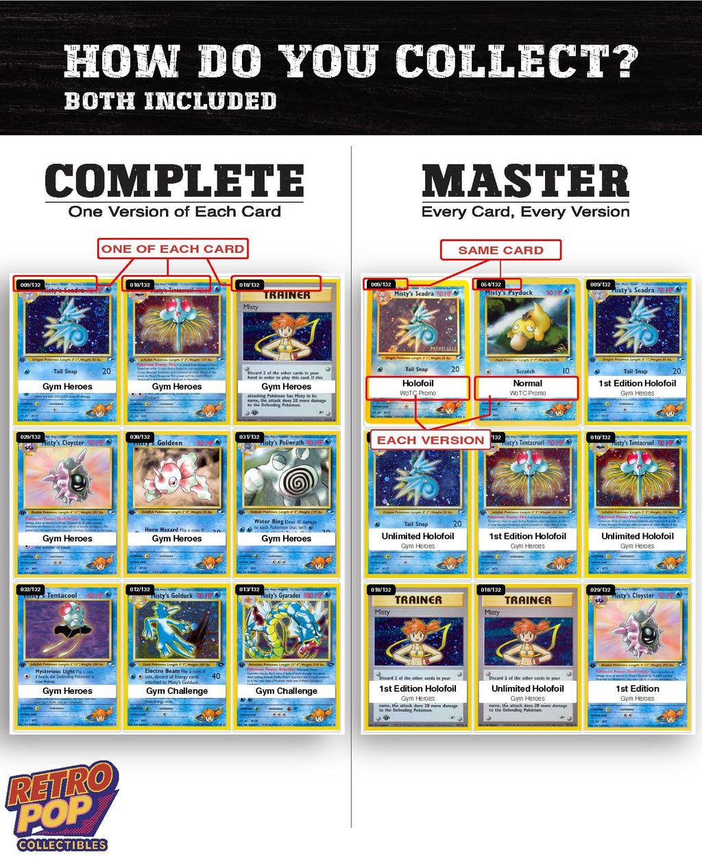 Every Misty Pokemon card ever made - gym leader master set binder placeholders - image 5