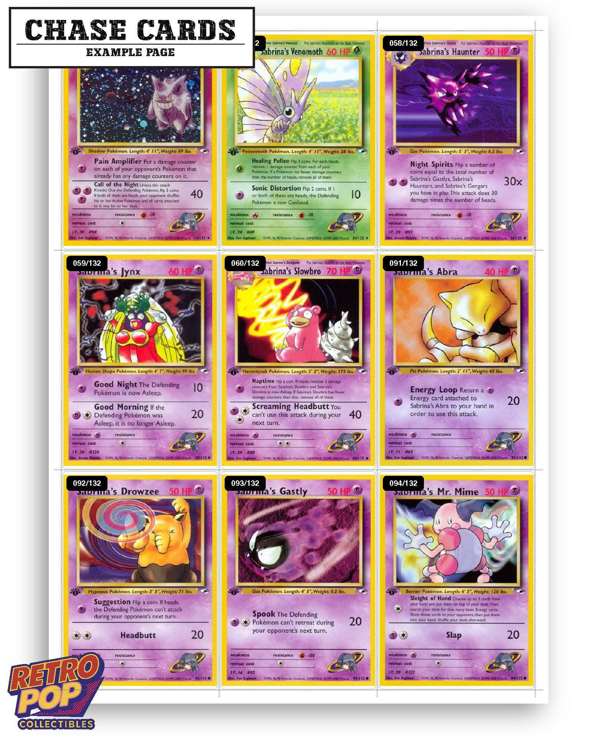 Every Sabrina Pokemon card ever made - gym leader master set binder placeholders - image 8