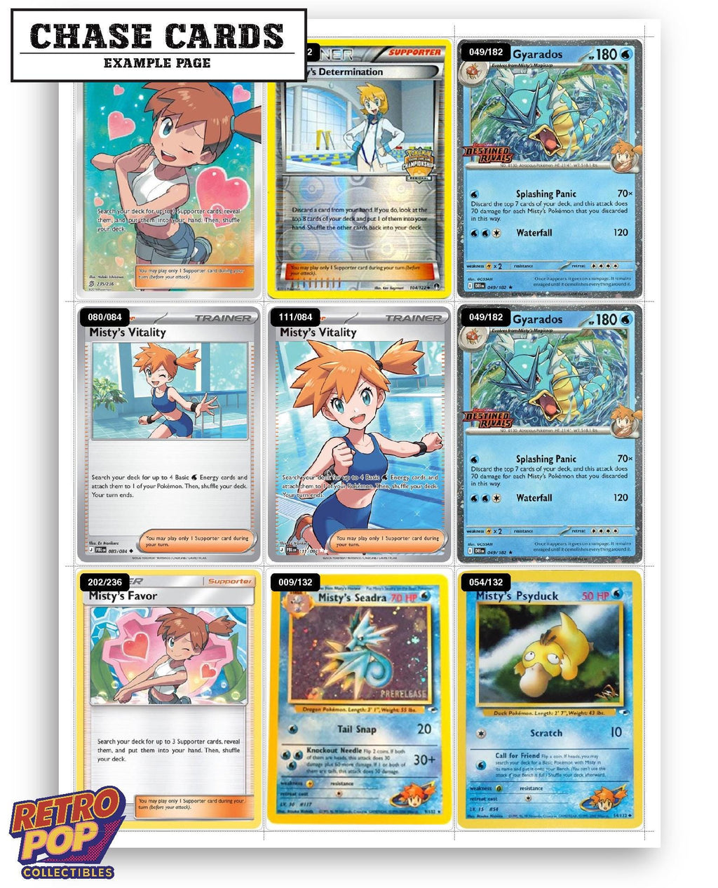 Every Misty Pokemon card ever made - gym leader master set binder placeholders - image 8