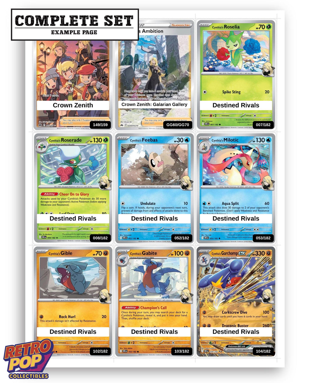 Every Cynthia Pokemon card ever made - trainer master set binder placeholders - image 10