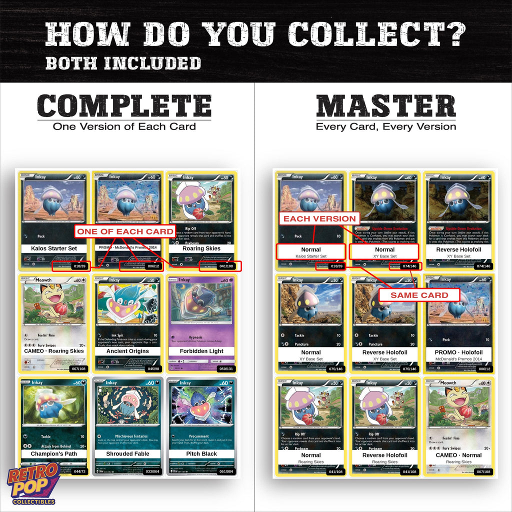 Complete Set vs Master Set versions of the Inkay binder placeholders