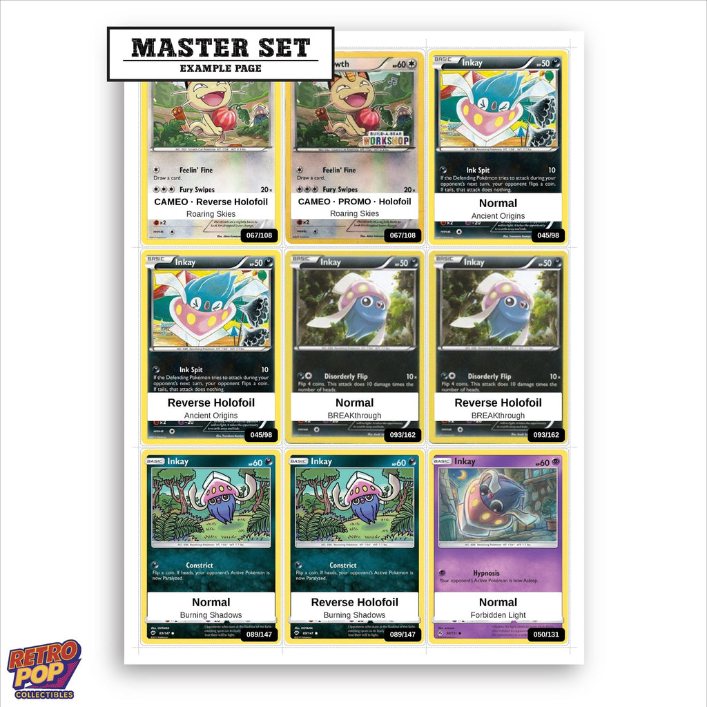 Printed Inkay Pokemon placeholders in binder - real photo 1