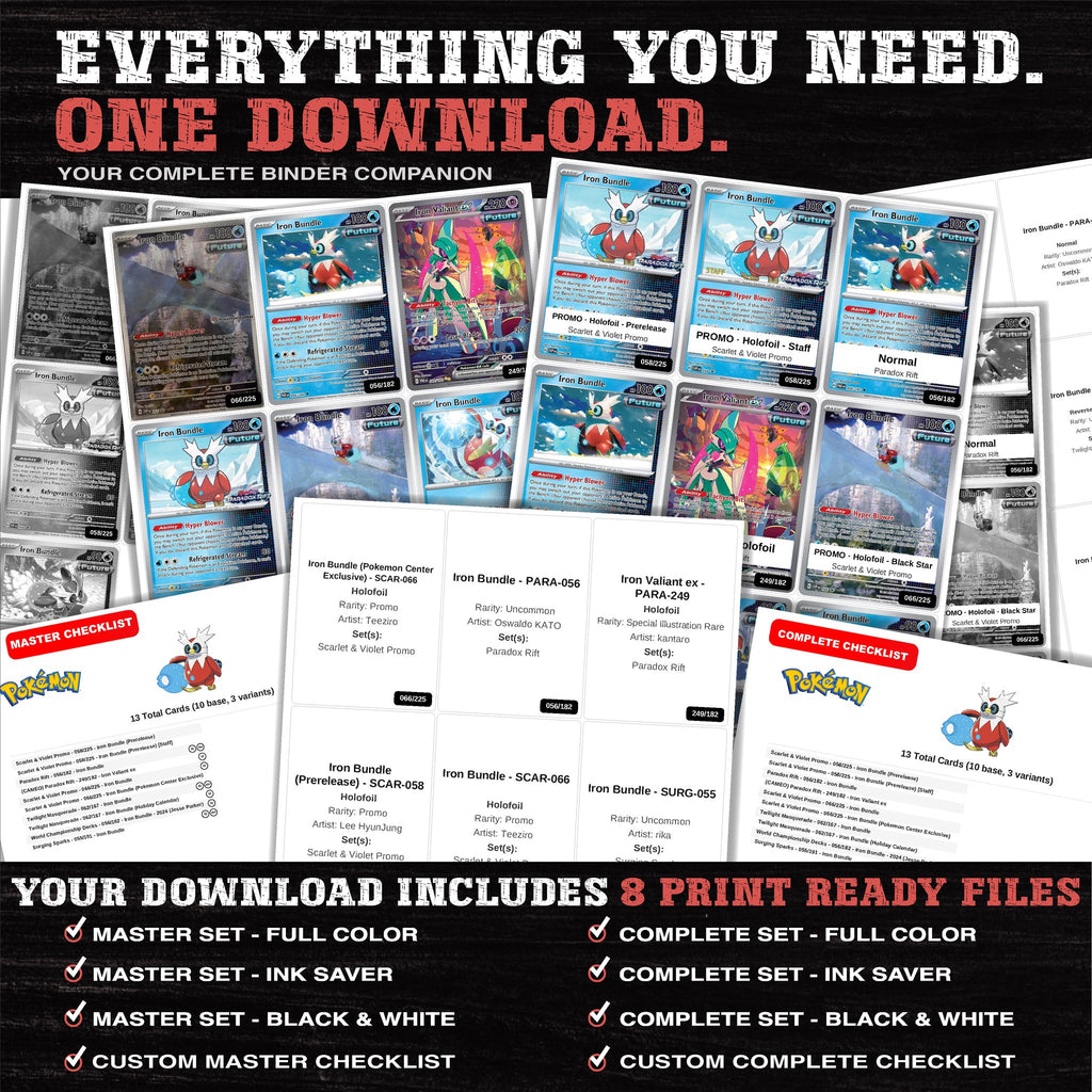 Everything included in the Iron Bundle master set download - 8 PDF files