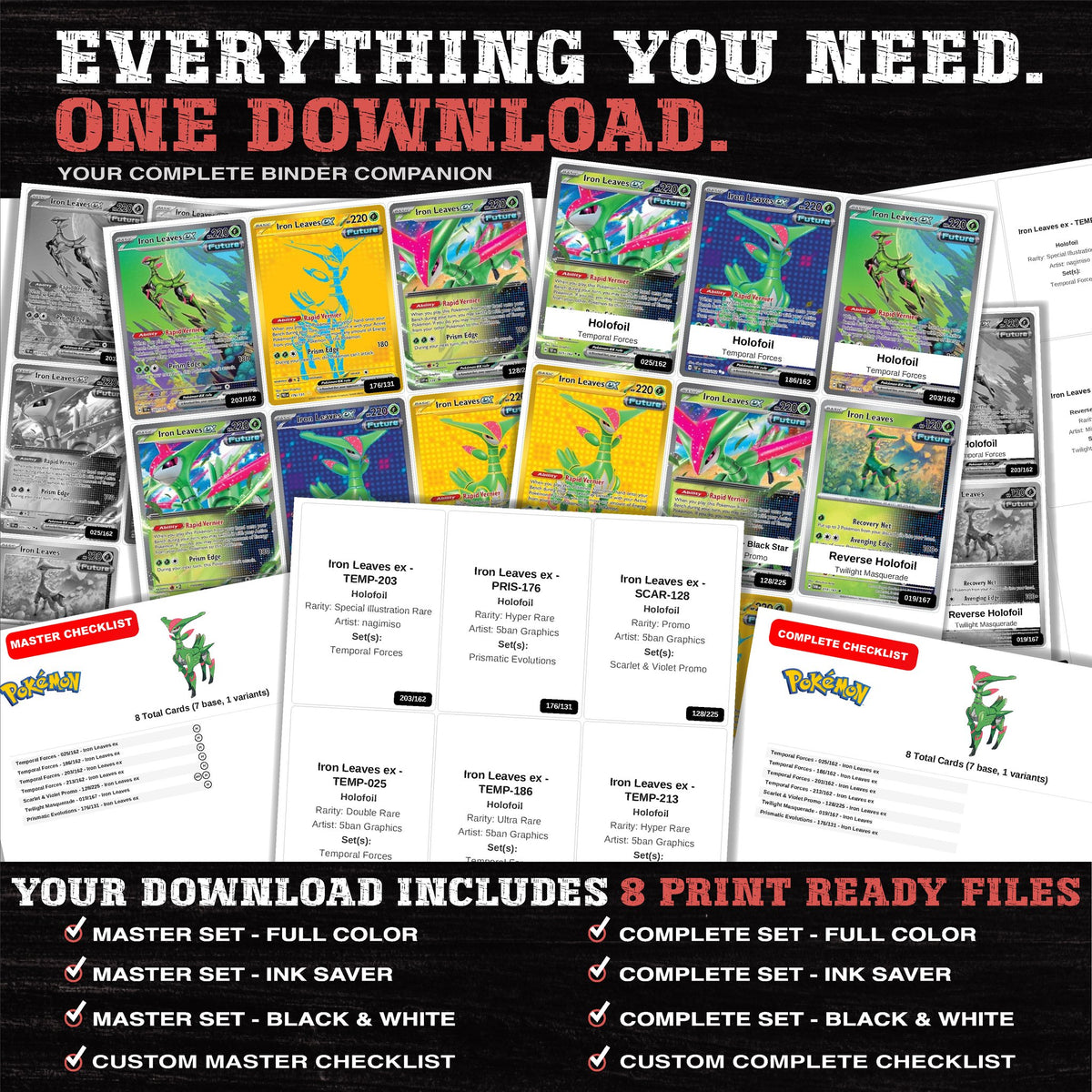 Everything included in the Iron Leaves master set download - 8 PDF files