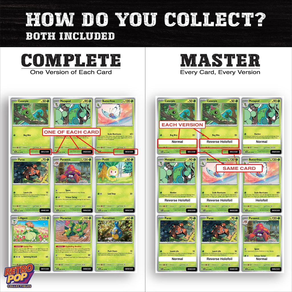 Complete Set vs Master Set versions of Journey Together binder placeholders