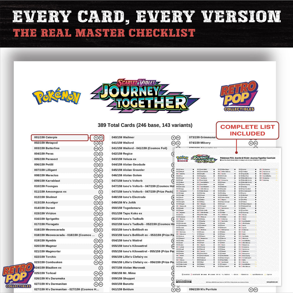 Journey Together Pokemon card checklist PDF preview