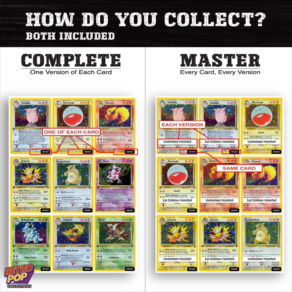 Complete Set vs Master Set versions of Jungle binder placeholders