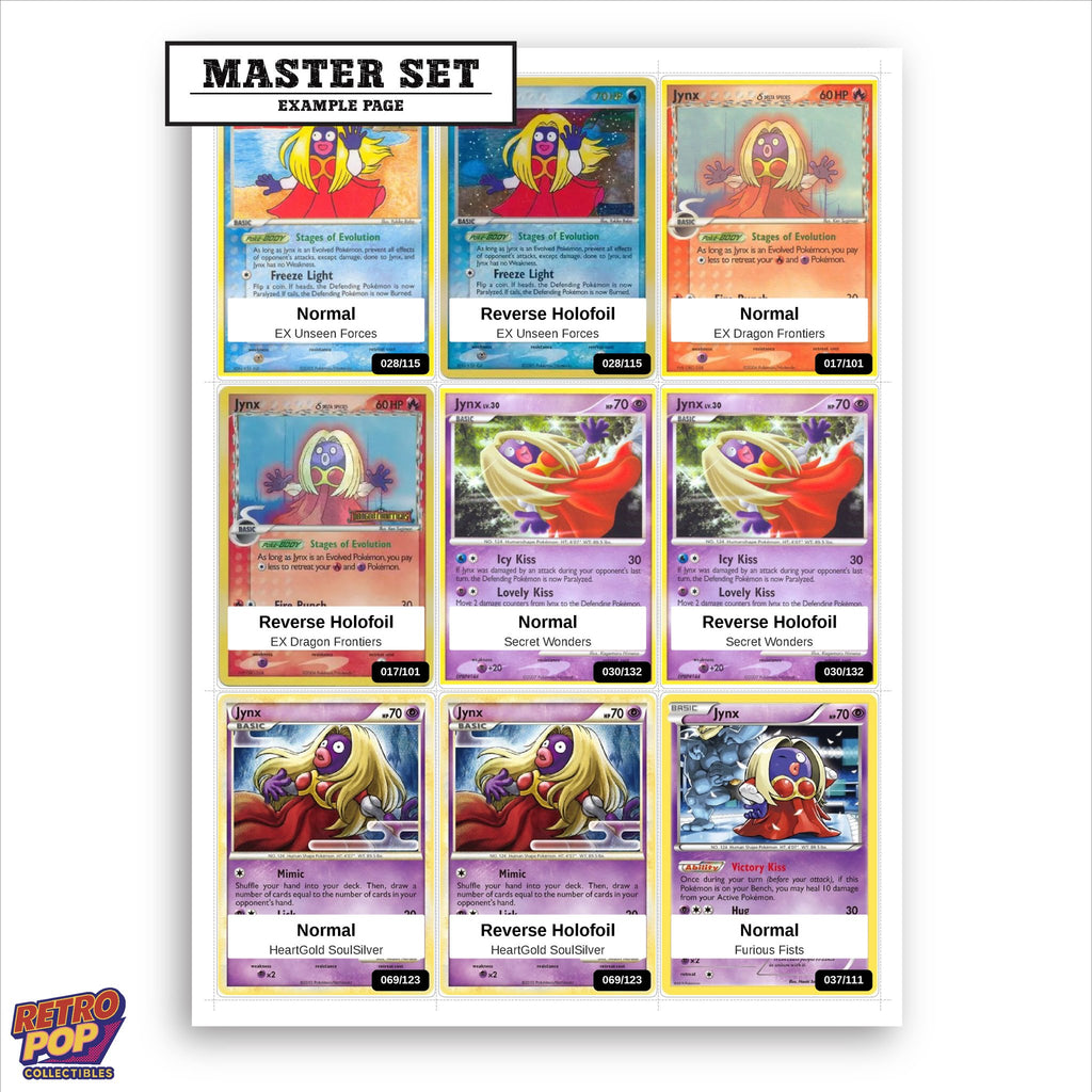 Printed Jynx Pokemon placeholders in binder - real photo 1