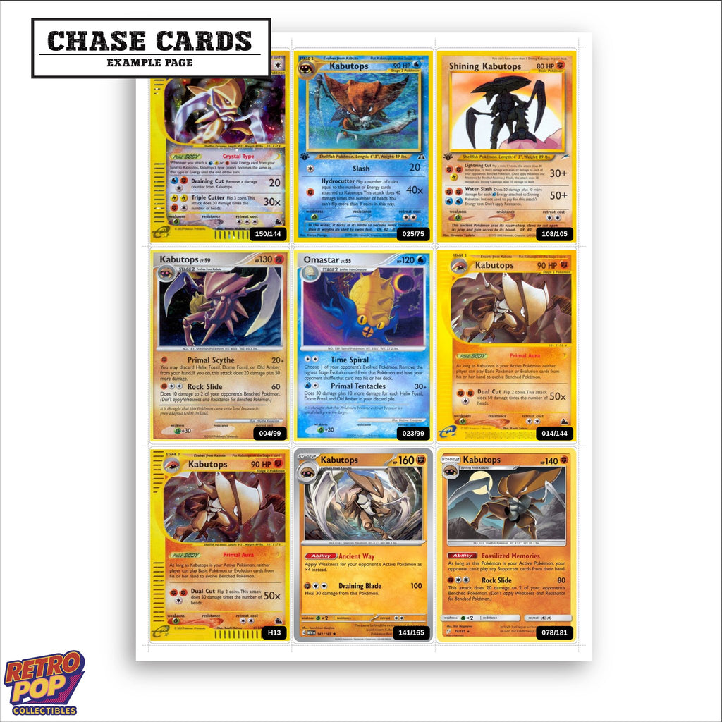 Printed Kabutops Pokemon placeholders in binder - real photo 2