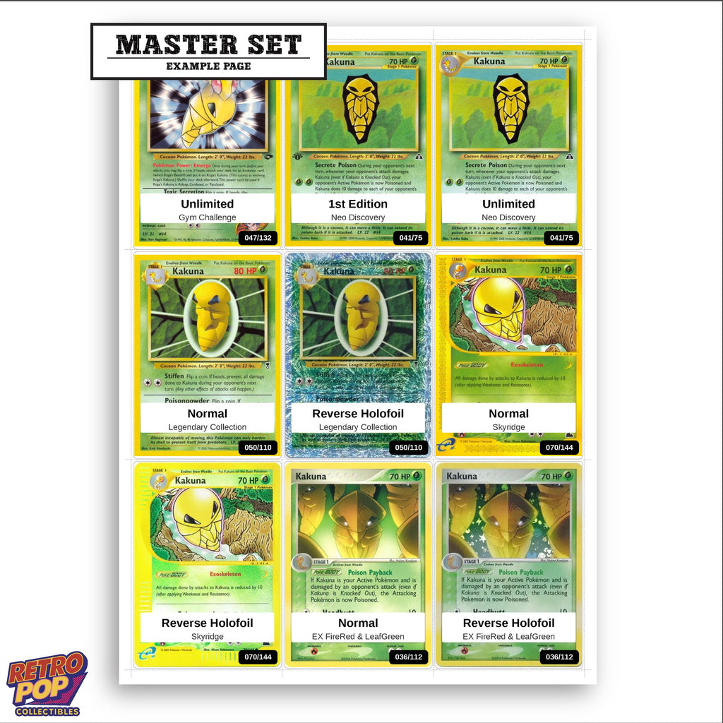 Printed Kakuna Pokemon placeholders in binder - real photo 3