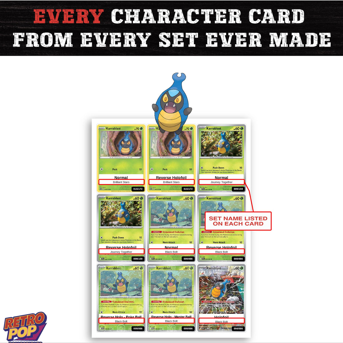 Karrablast card collection preview - every set Karrablast appears in