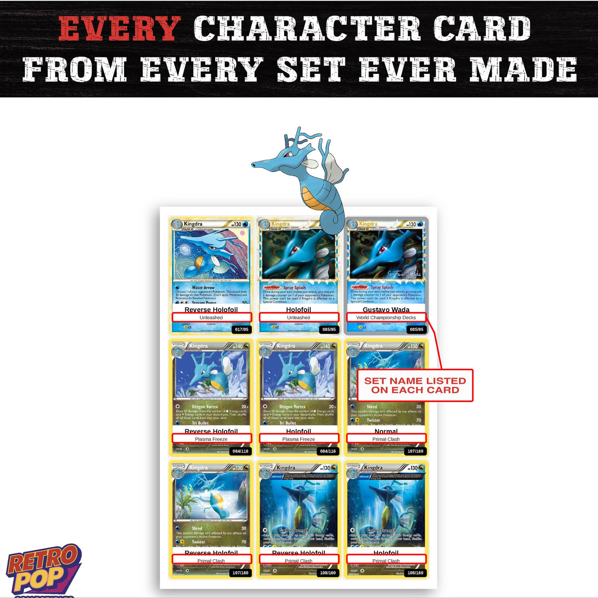 Kingdra card collection preview - every set Kingdra appears in