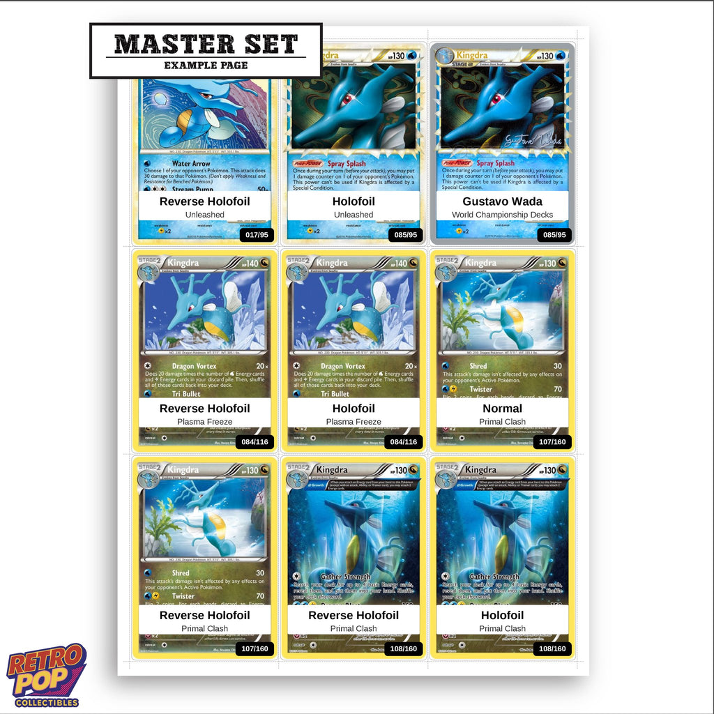 Printed Kingdra Pokemon placeholders in binder - real photo 3