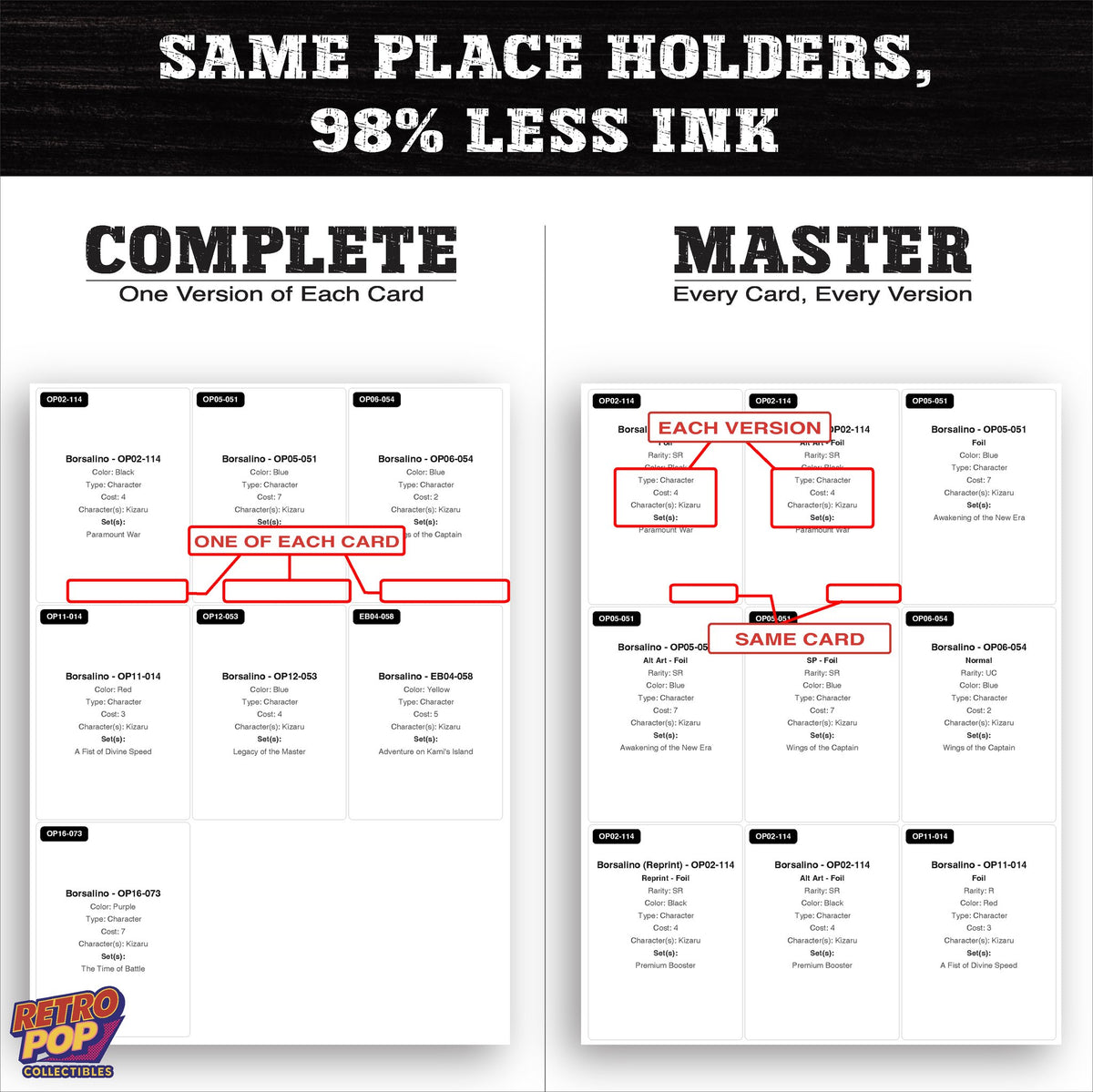 Ink saver greyscale Kizaru One Piece placeholder sheet - 98 percent less ink