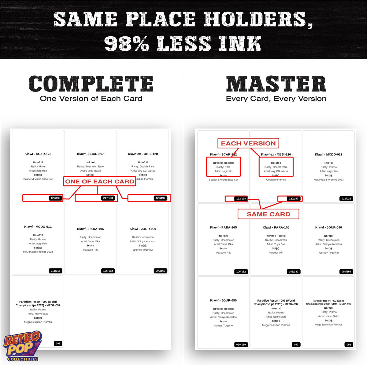 Ink saver greyscale Klawf placeholder sheet - 98 percent less ink