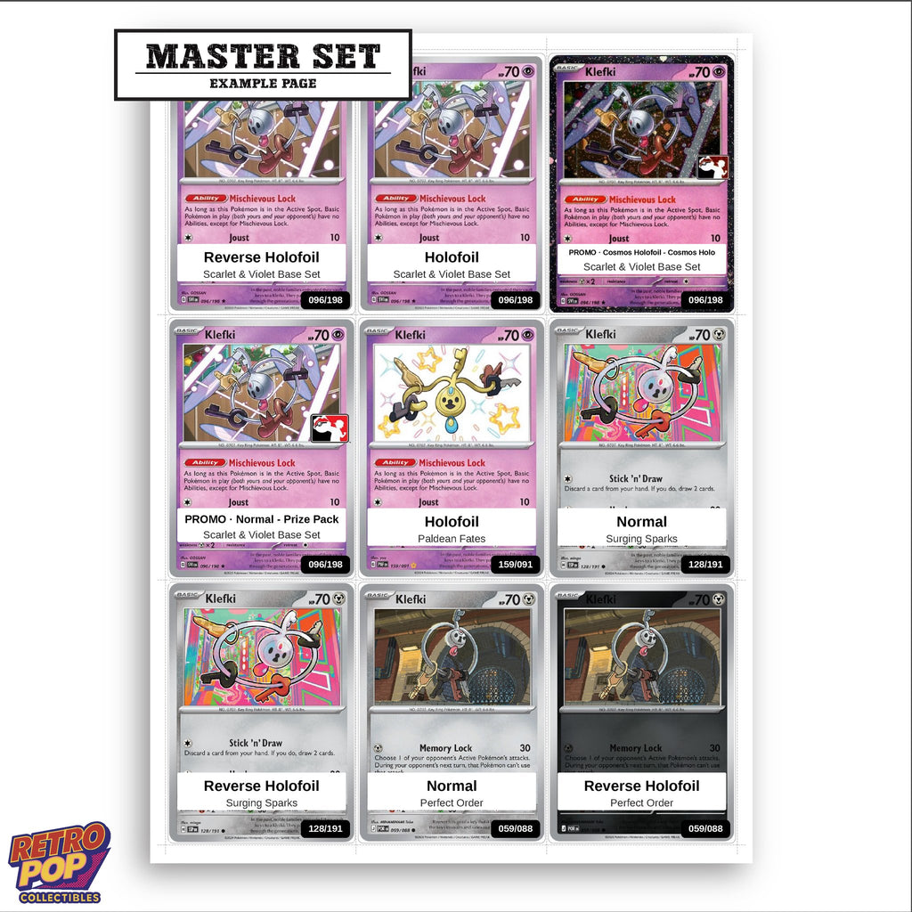 Printed Klefki Pokemon placeholders in binder - real photo 3