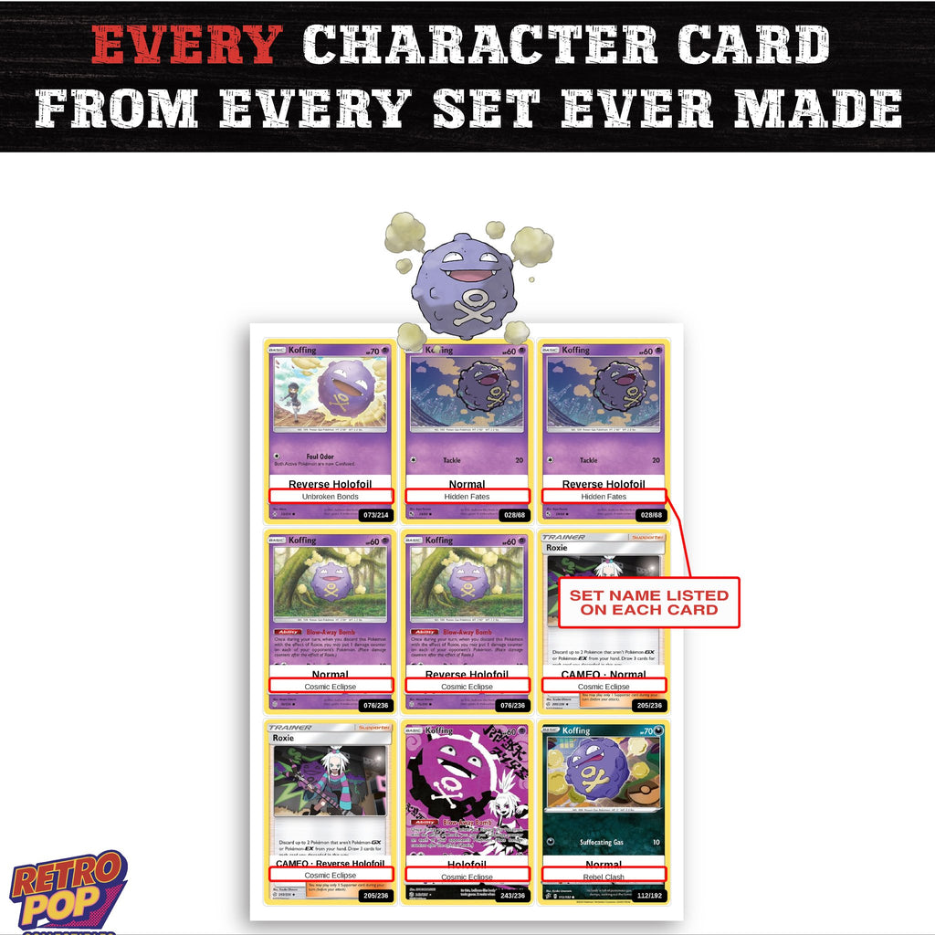 Koffing card collection preview - every set Koffing appears in