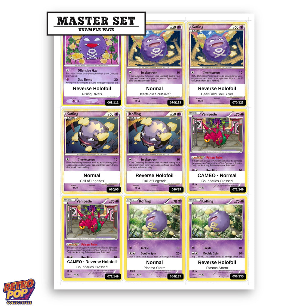 Printed Koffing Pokemon placeholders in binder - real photo 1