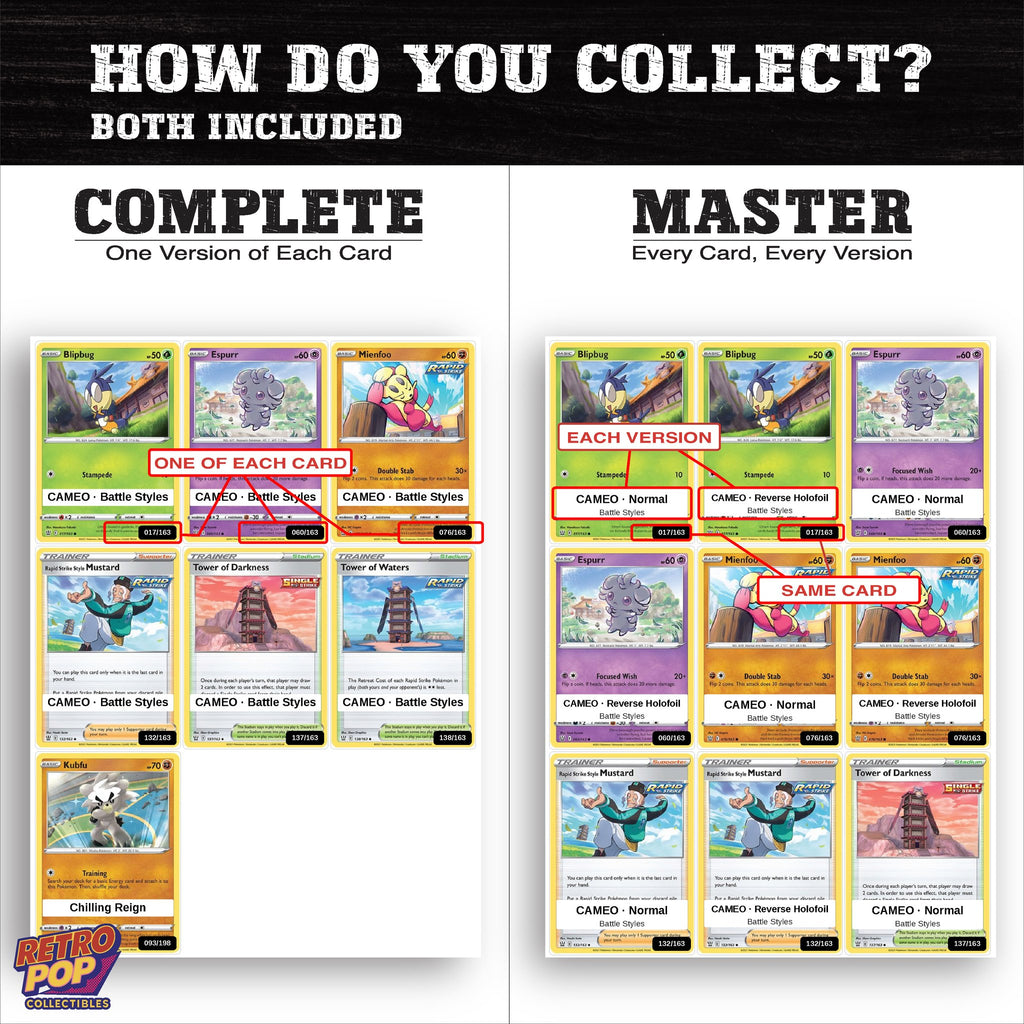 Complete Set vs Master Set versions of the Kubfu binder placeholders