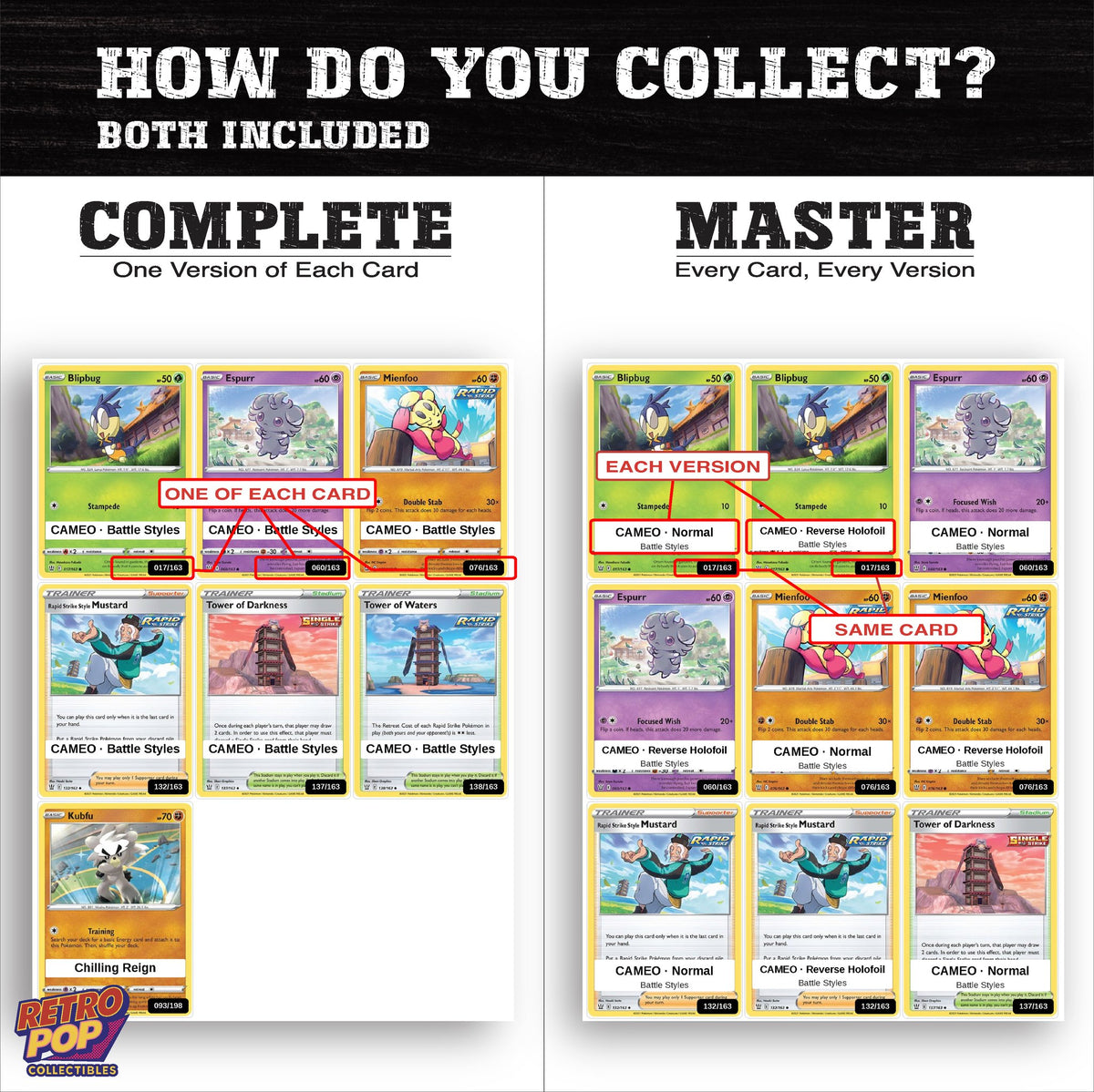 Complete Set vs Master Set versions of the Kubfu binder placeholders