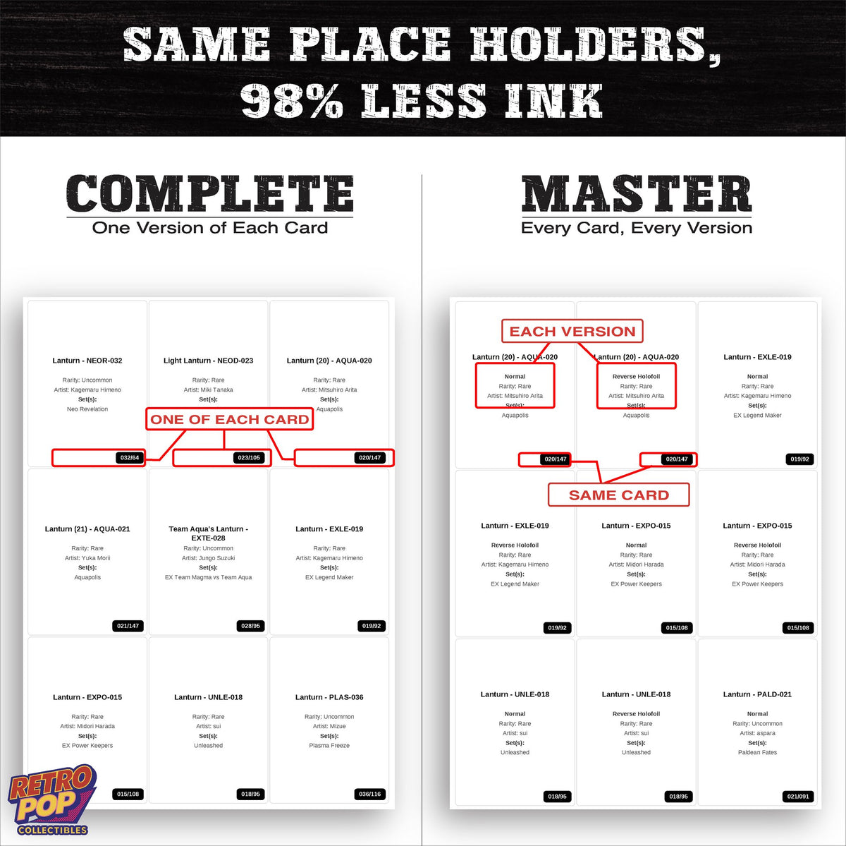 Ink saver greyscale Lanturn placeholder sheet - 98 percent less ink