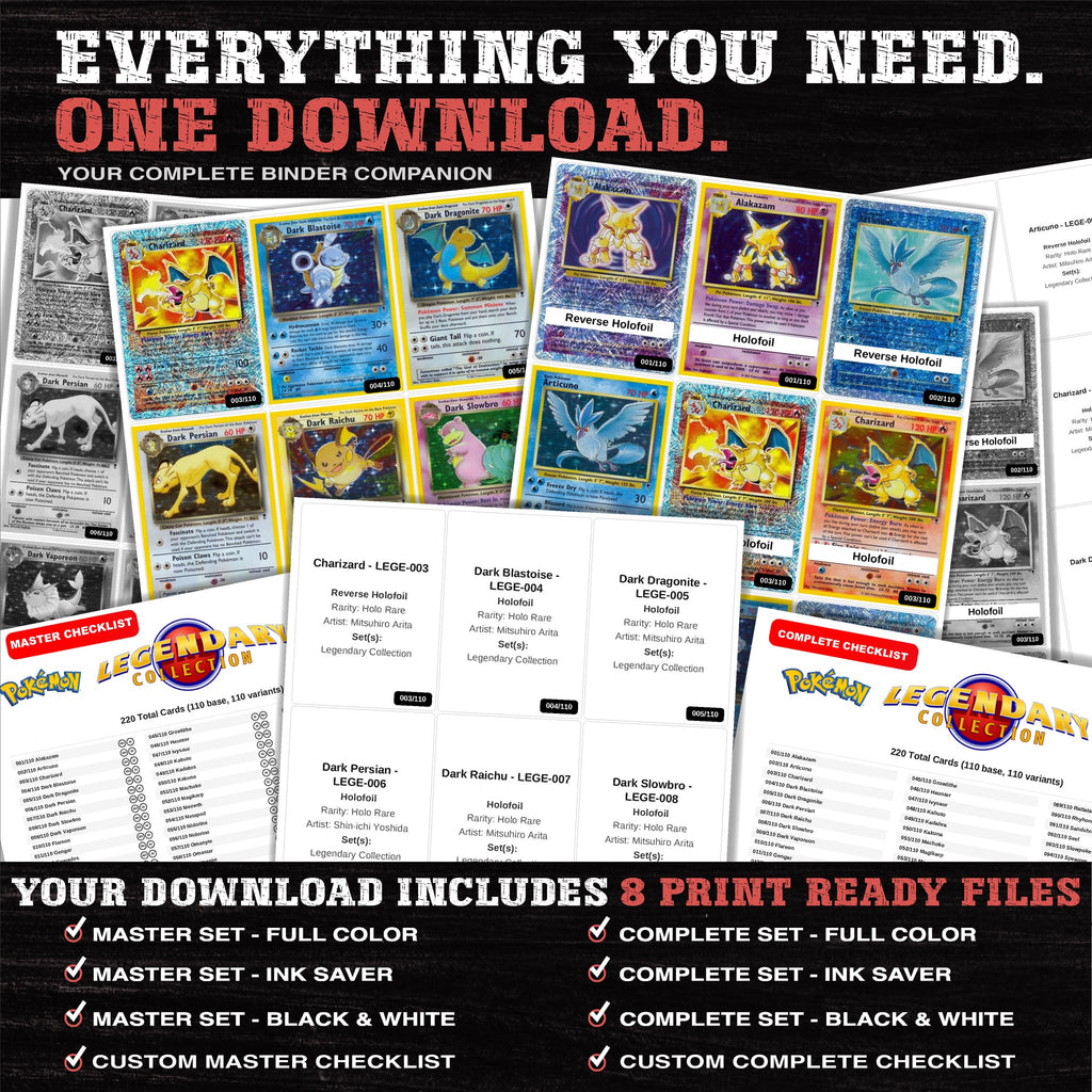 Everything included in the Legendary Collection placeholder download - 8 PDF files