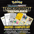 Legendary Treasures Pokemon binder placeholders printable PDF - includes Zekrom (115 Full Art Secret Rare)