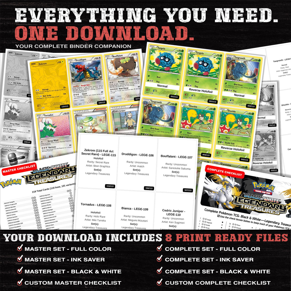 Everything included in the Legendary Treasures placeholder download - 8 PDF files