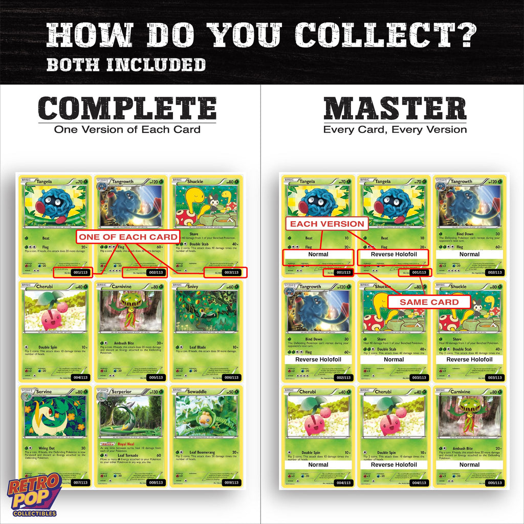 Complete Set vs Master Set versions of Legendary Treasures binder placeholders