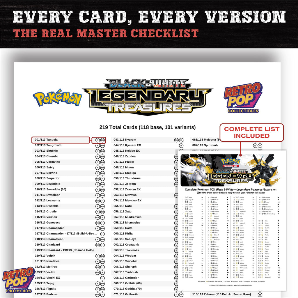 Legendary Treasures Pokemon card checklist PDF preview