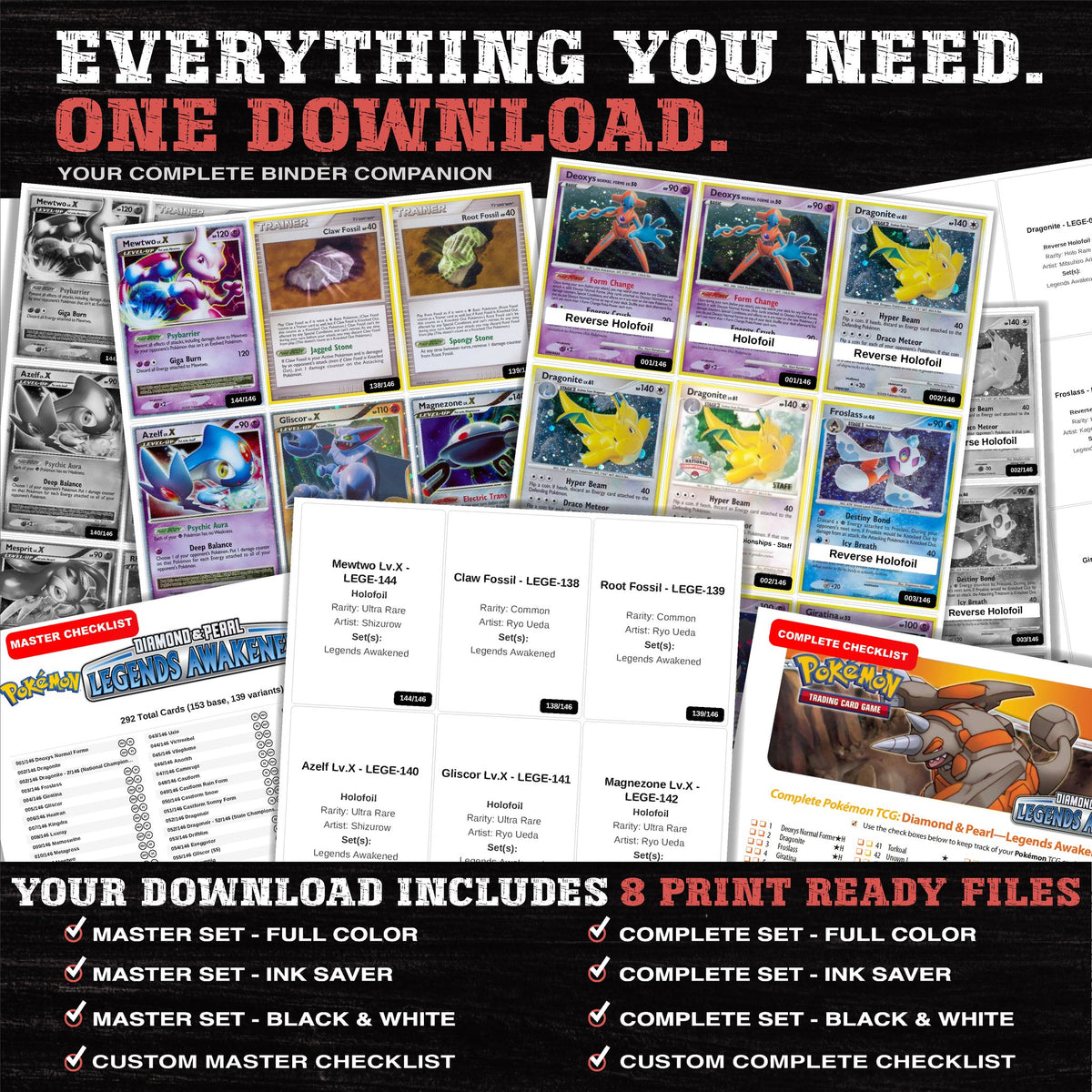 Everything included in the Legends Awakened placeholder download - 8 PDF files
